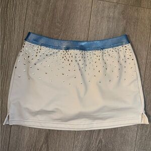 Rebel Athletic | White  Skirt with Blue Trim